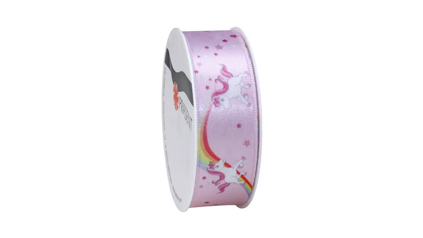 PRÄSENT Seidenband Einhorn-Motiv 3 m