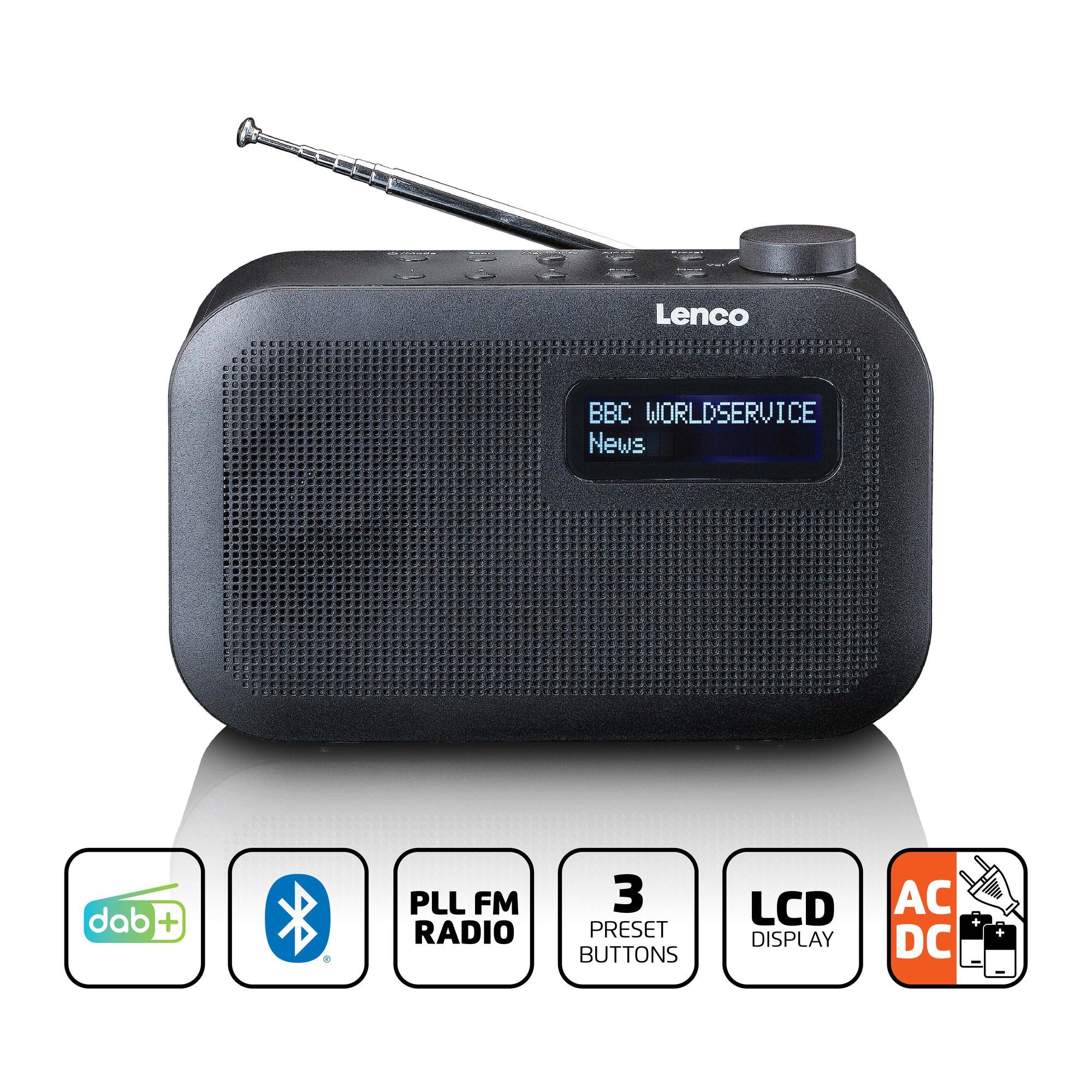 Lenco PDR-016BK Portable DAB+/FM-Radio