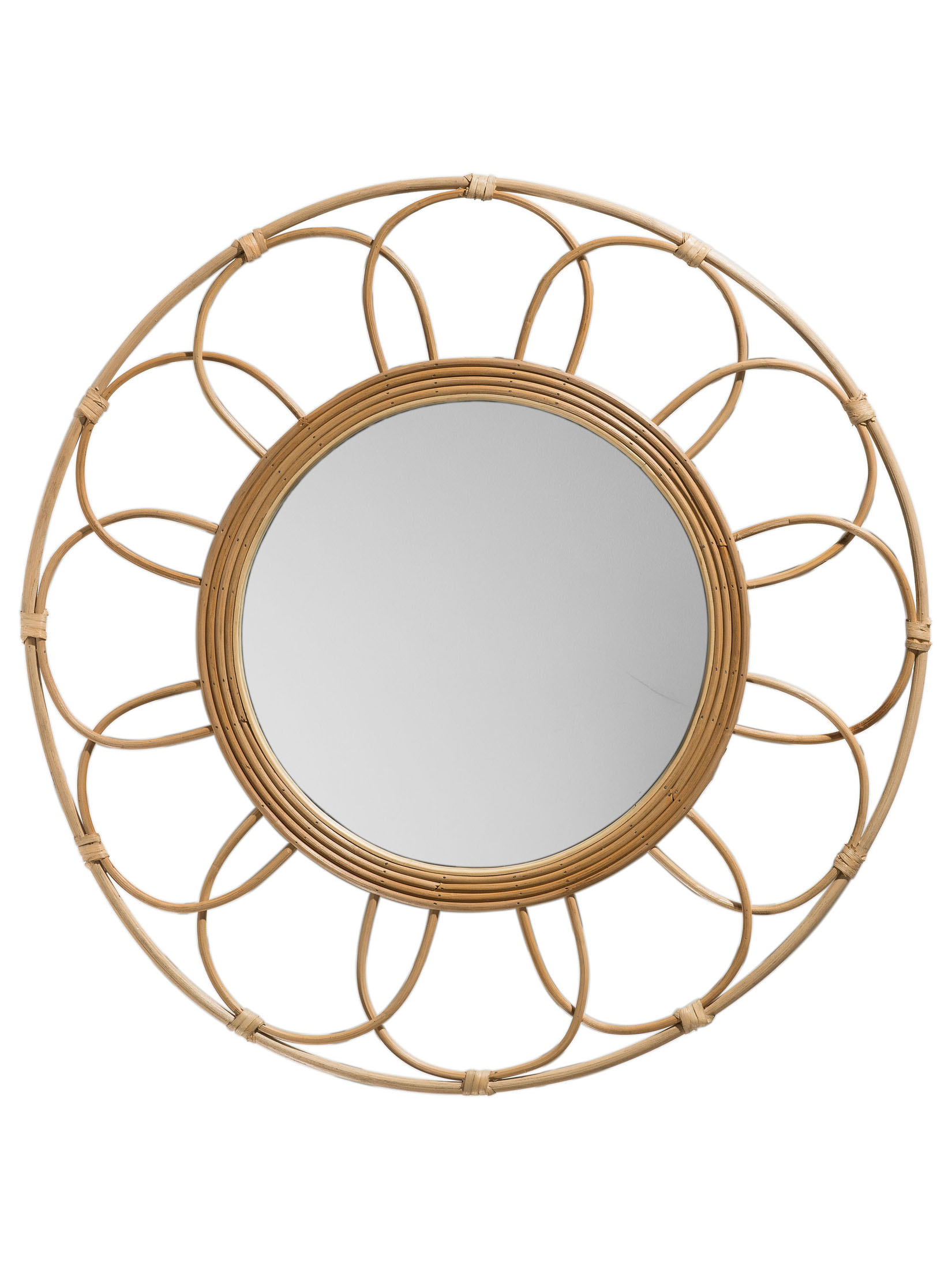 Rattan Circles Spiegel, Natural