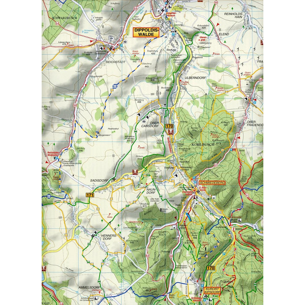 Osterzgebirge. Altenberg, Glashütte, Dippoldiswalde und Umgebung 1 : 35 000. Wander-, Ski- und Radwanderkarte - Wanderkarte