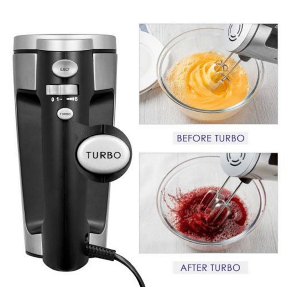 AICOK Handmixer HM833, 300,00 W, elektrisches Rührgerät mit 2 Rührbesen, 2 Knethaken