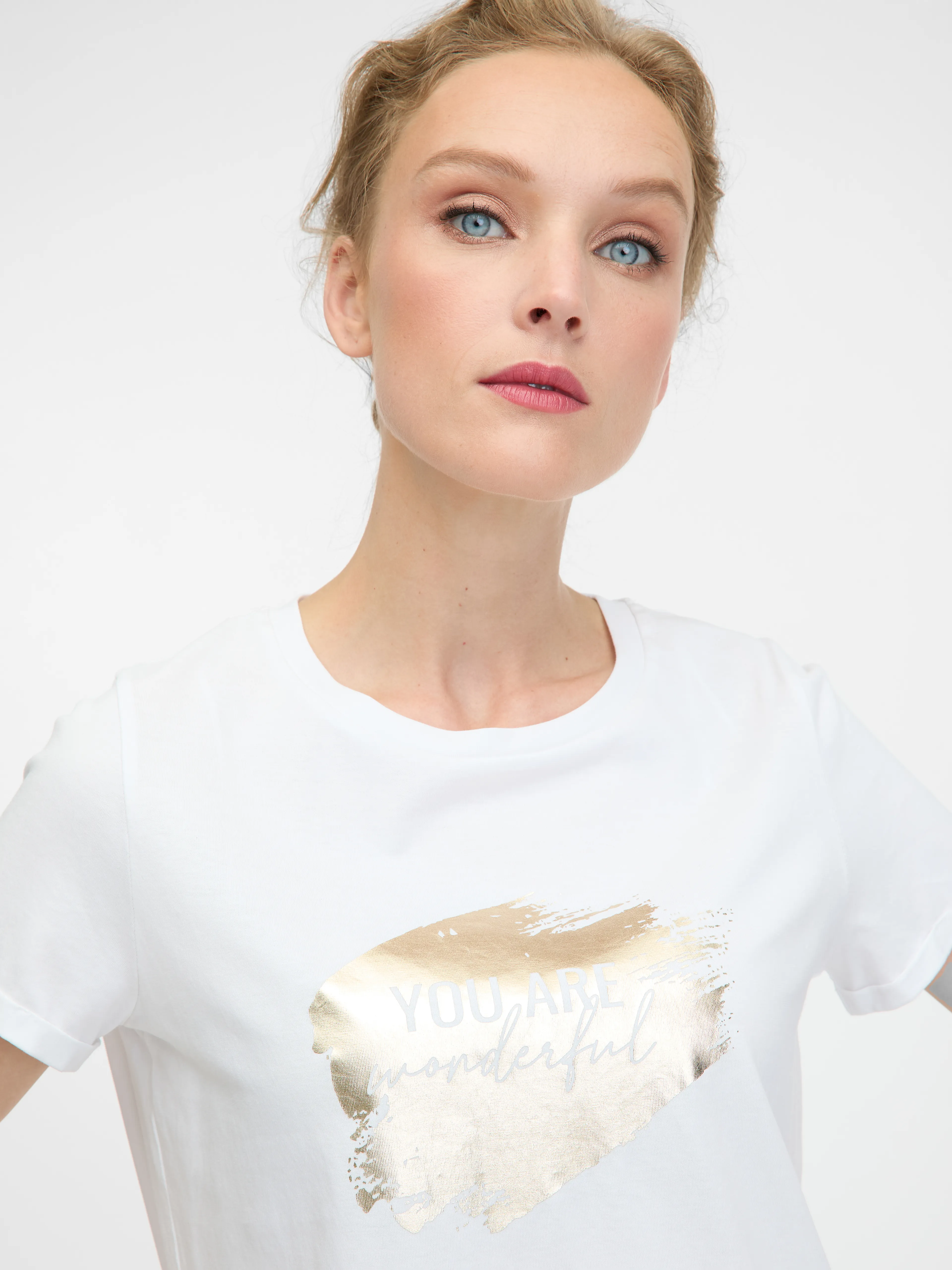 Weißes Kurzarm-T-Shirt für Frauen ORSAY