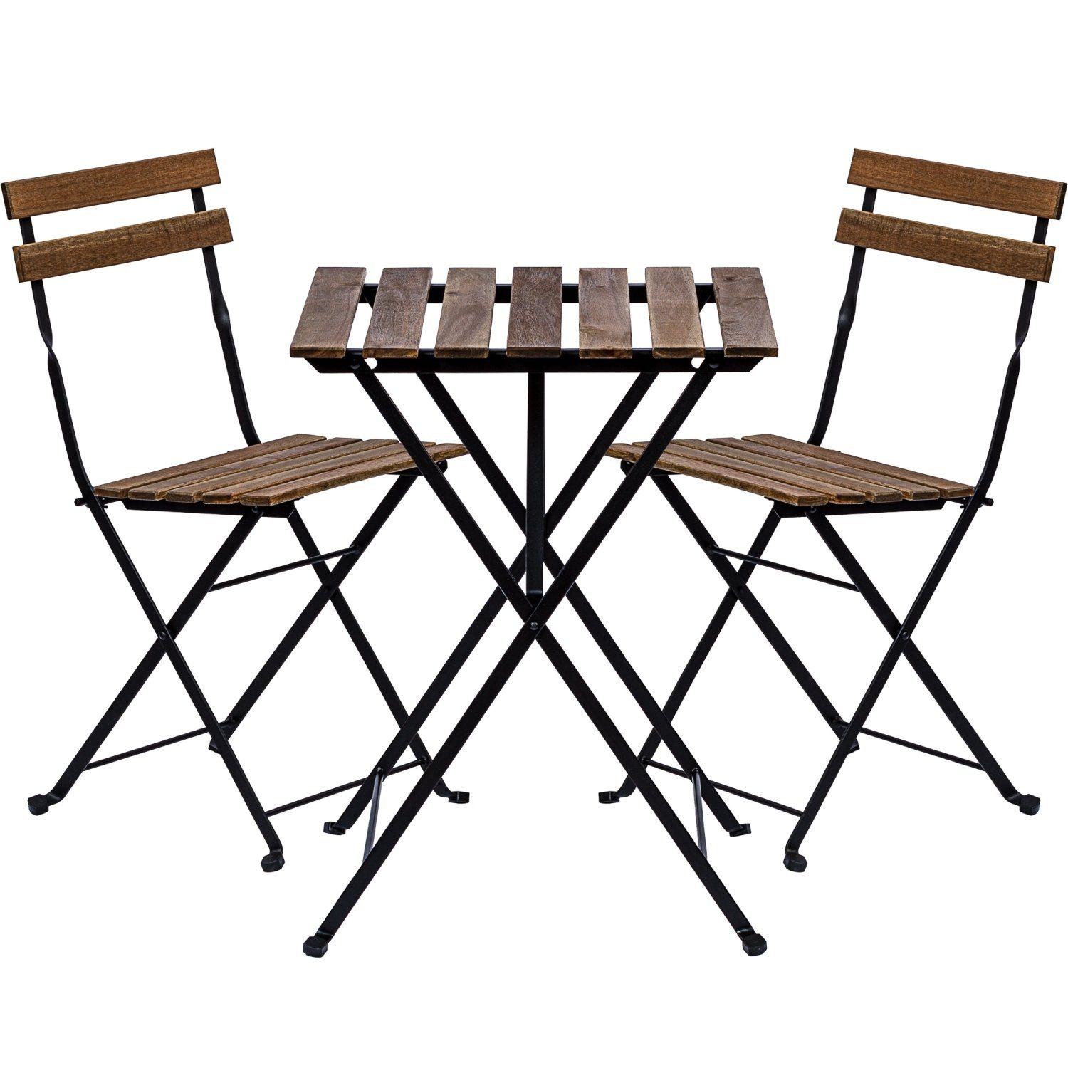 STILISTA Balkonset Bistroset Sitzgruppe Gartenmöbel Terrassenmöbel, (Set, 3er Set), FSC®-zertifiziertes Akazienholz und Metall, 3-tlg., Klappbar