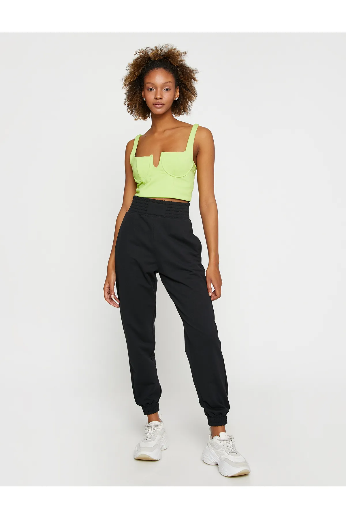 Koton  Jogger-Jogginghose mit extra hohem Bund und Taschendetail