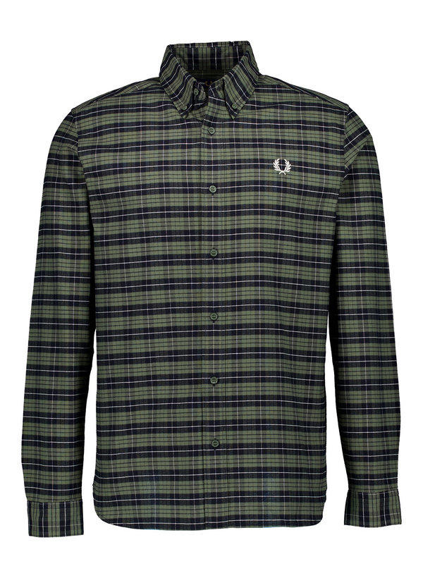 Fred Perry, Hemd, Baumwolle, olive-navy kariert