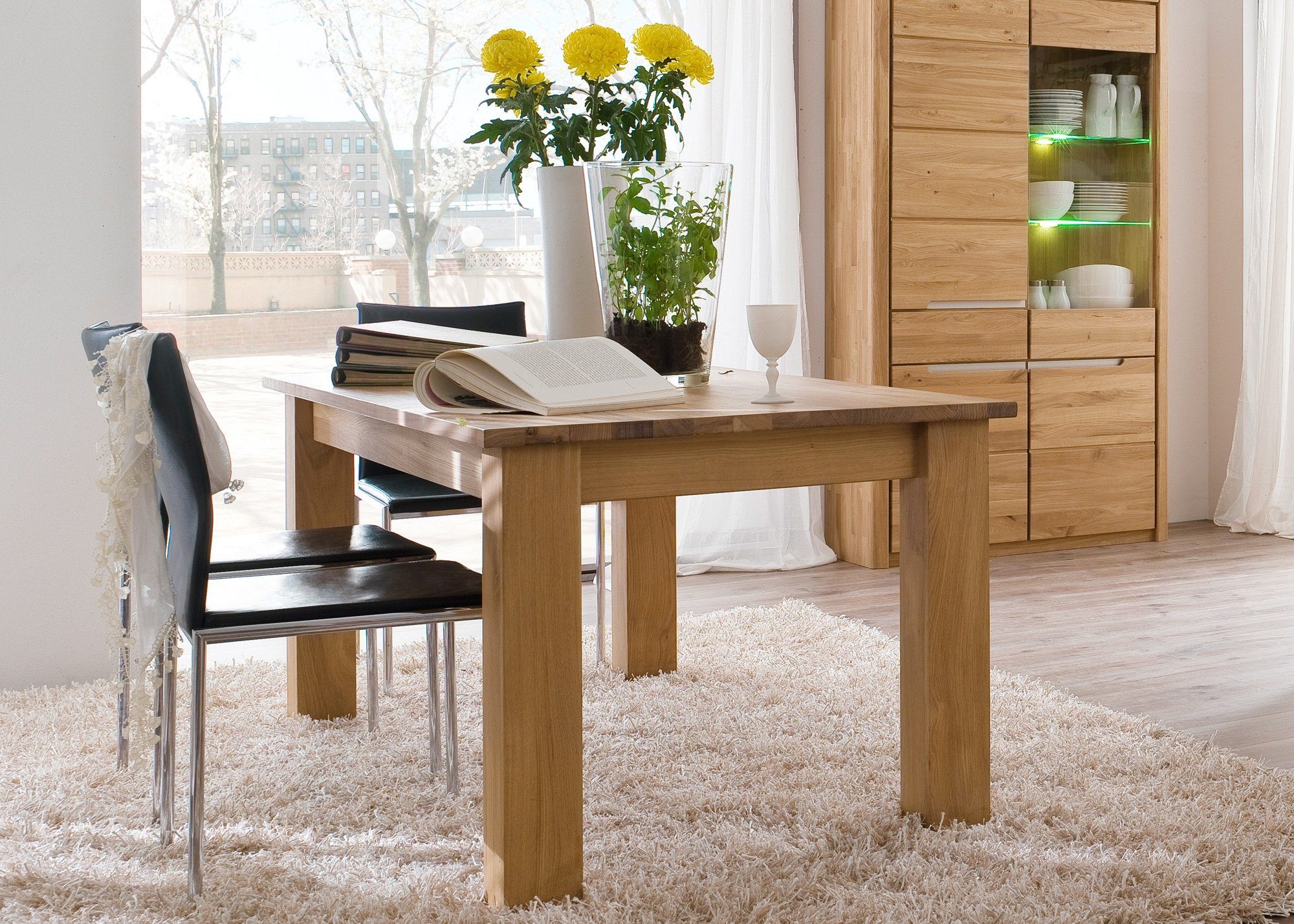 58 aufm Kessel Esszimmer-Set Esszimmer komplett Set Teilmassiv Ianisha Esszimmereinrichtung 4-tlg., (4-St)