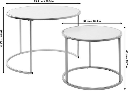Jahnke Couchtisch (2-St), Couchtisch, Beistelltisch, Nachttisch in edlem Look