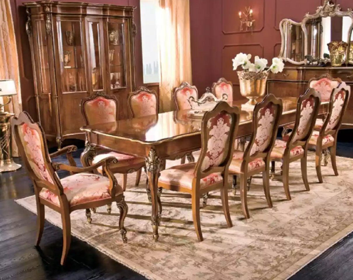 JVmoebel Esszimmer-Set Klassik Esstisch 10x Stühle Gruppe Esszimmer Garnitur 11tlg Set, (11-St., Nur Esstisch + 10x Stühle), Made in Italy