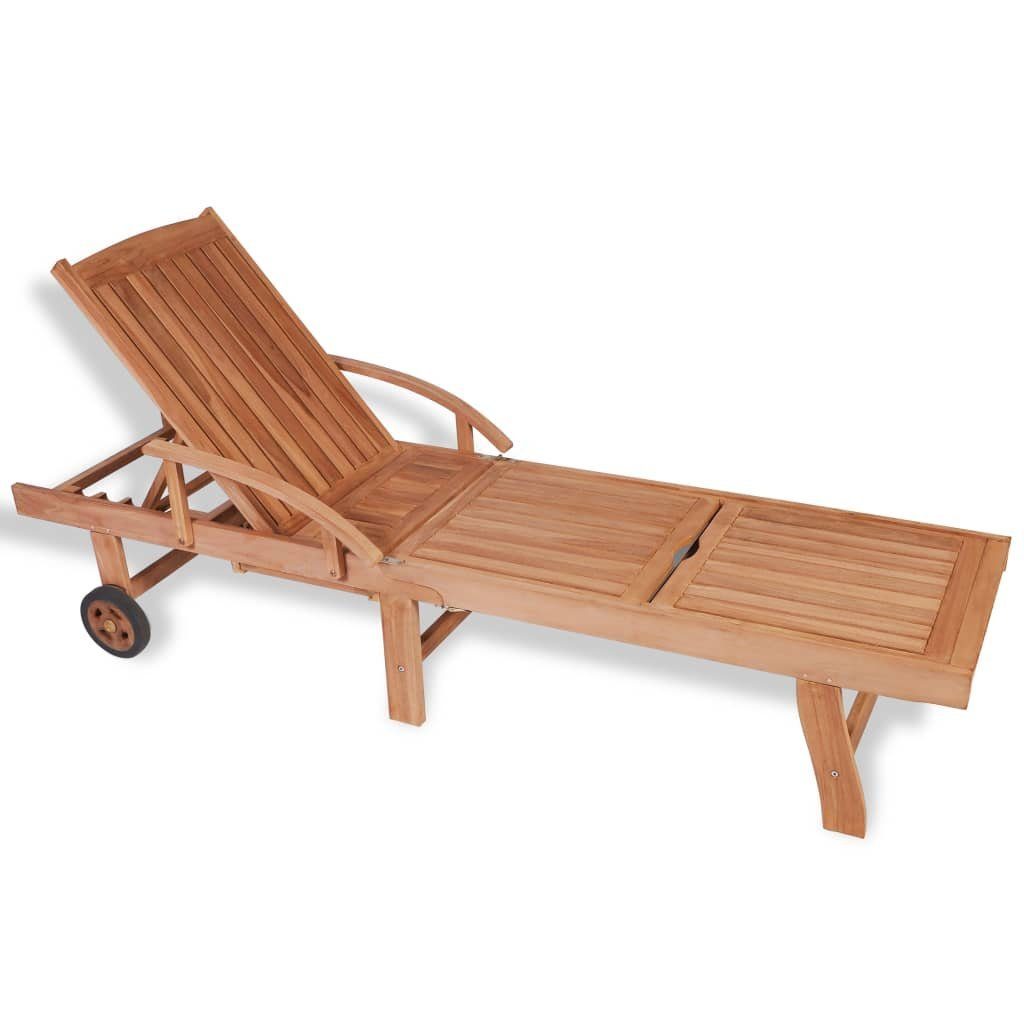 vidaXL Gartenliege Sonnenliege Massivholz Teak, 1 St.