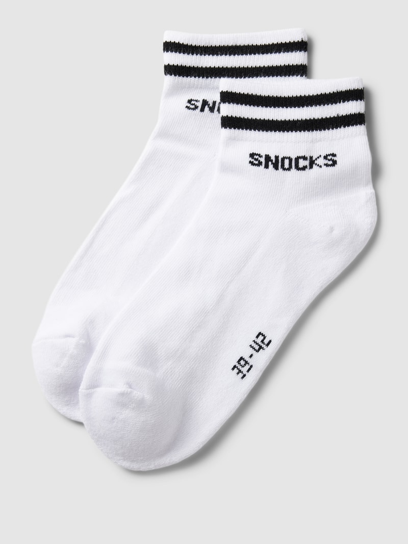 Socken mit Kontraststreifen Modell 'Retro' in weiß