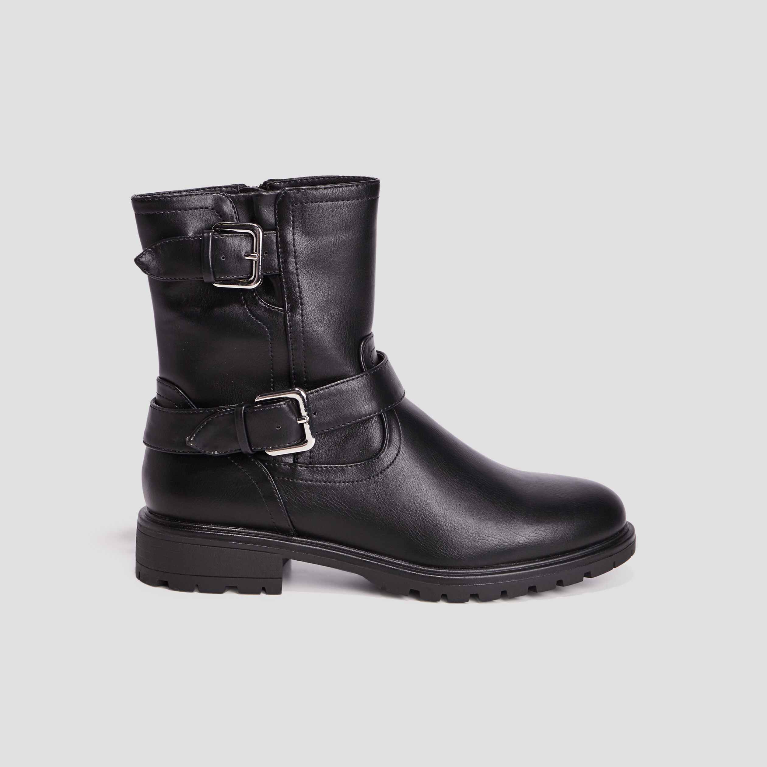 Bottines avec boucles noir femme | La Halle
