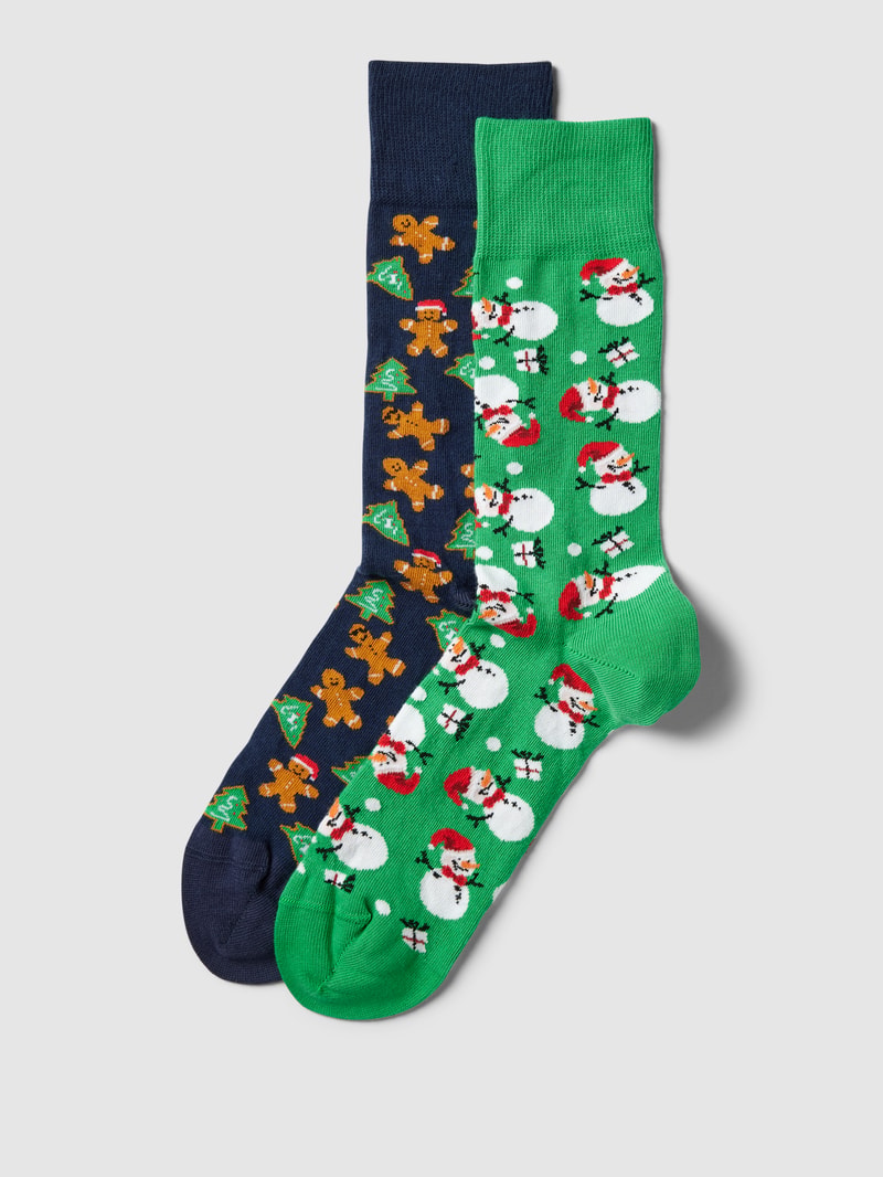 Socken aus Baumwoll-Mix im 2er-Pack in grün