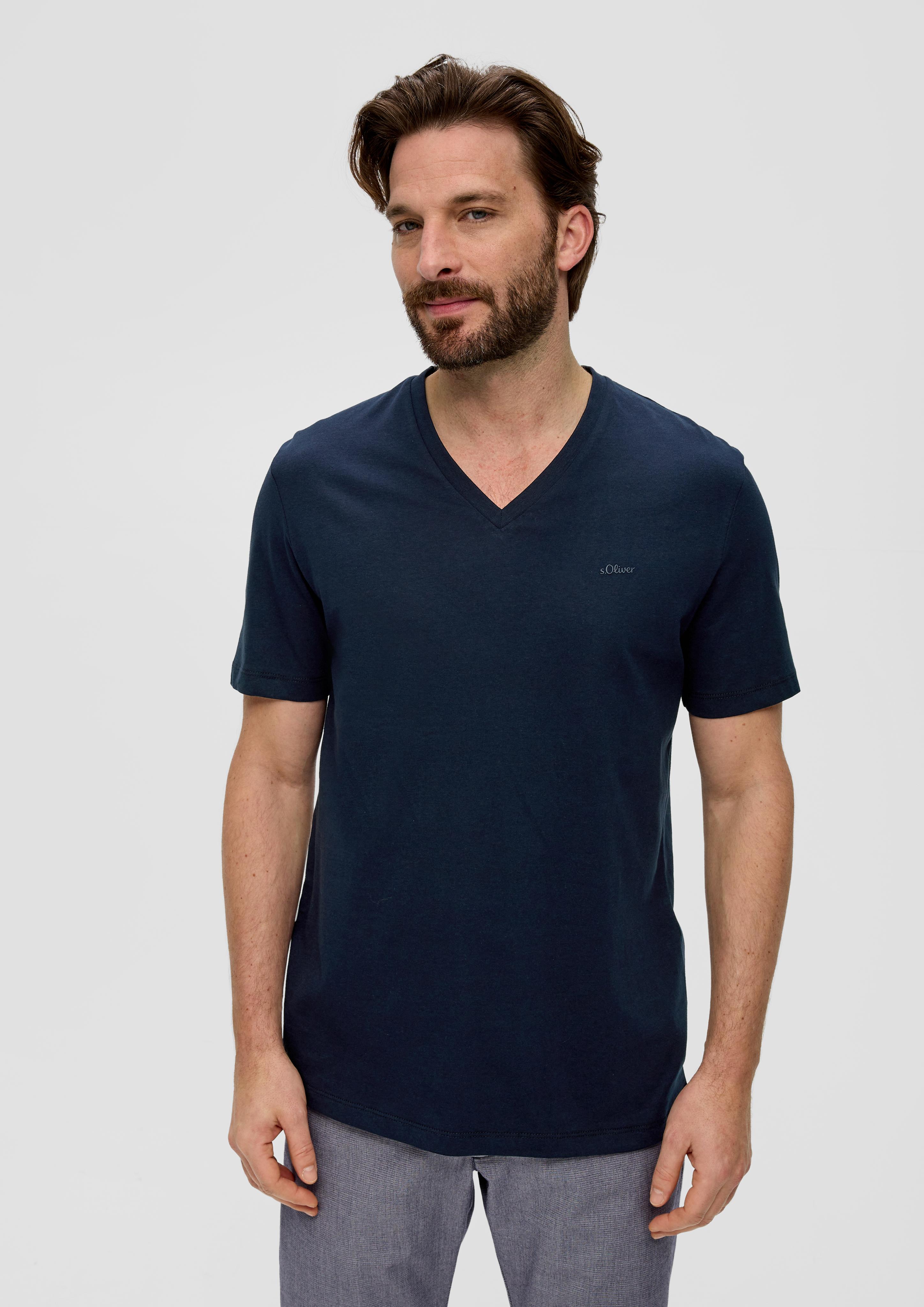 Baumwollshirt mit V-Ausschnitt  2143913-5978