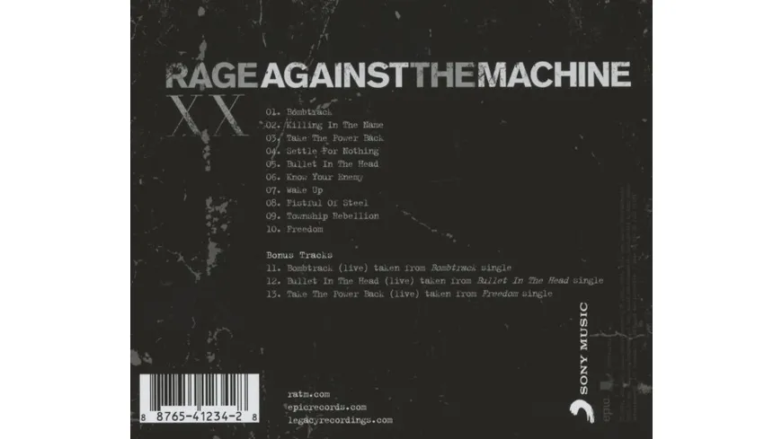 Rage Against The Machine-XX (20th Anniversary Ed