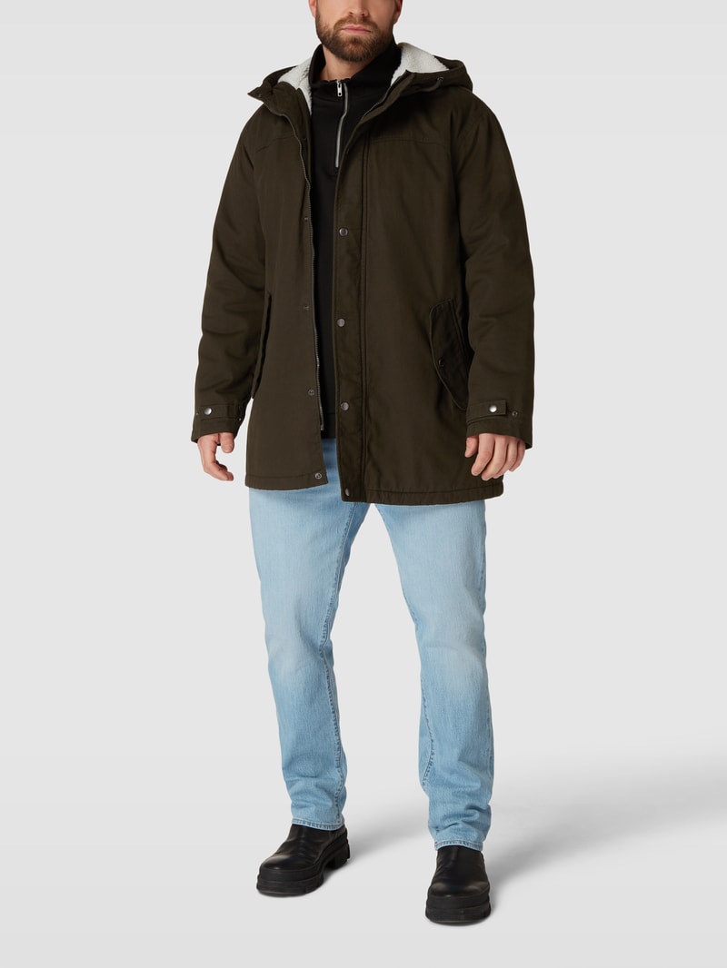 PLUS SIZE Parka mit Pattentaschen in olivgrün