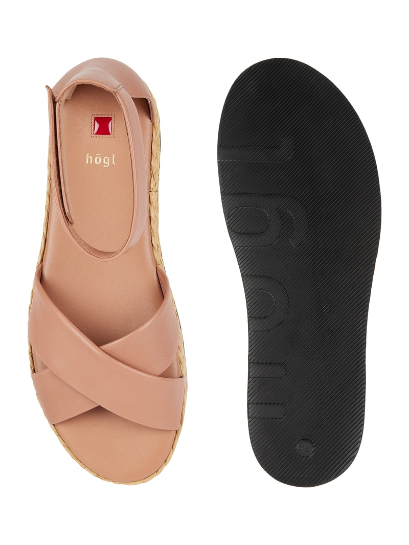 Sandalen aus Leder in camel