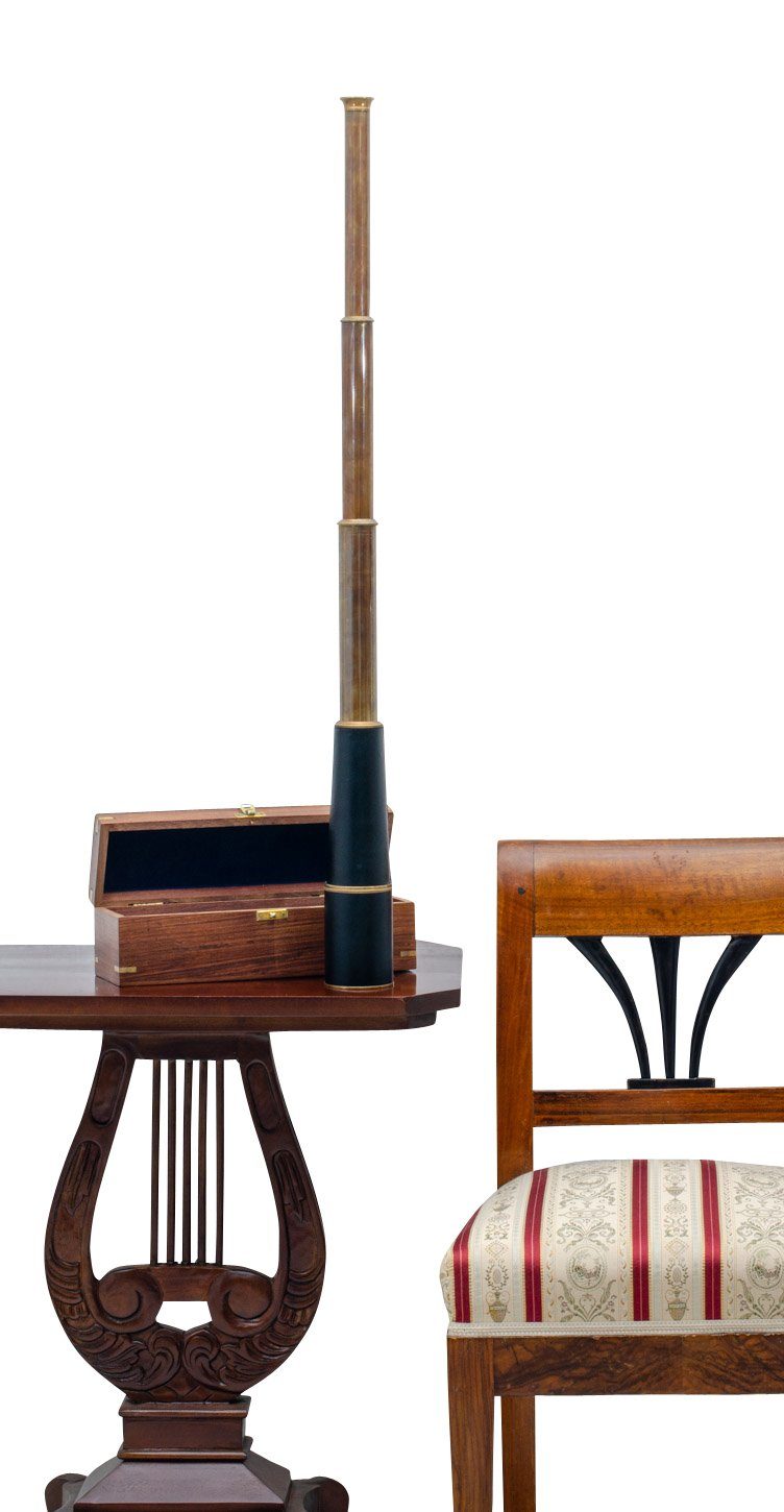 Aubaho Fernrohr mit Holzbox Maritim Teleskop Monokular Fernglas 92cm Antik-St Fernrohr