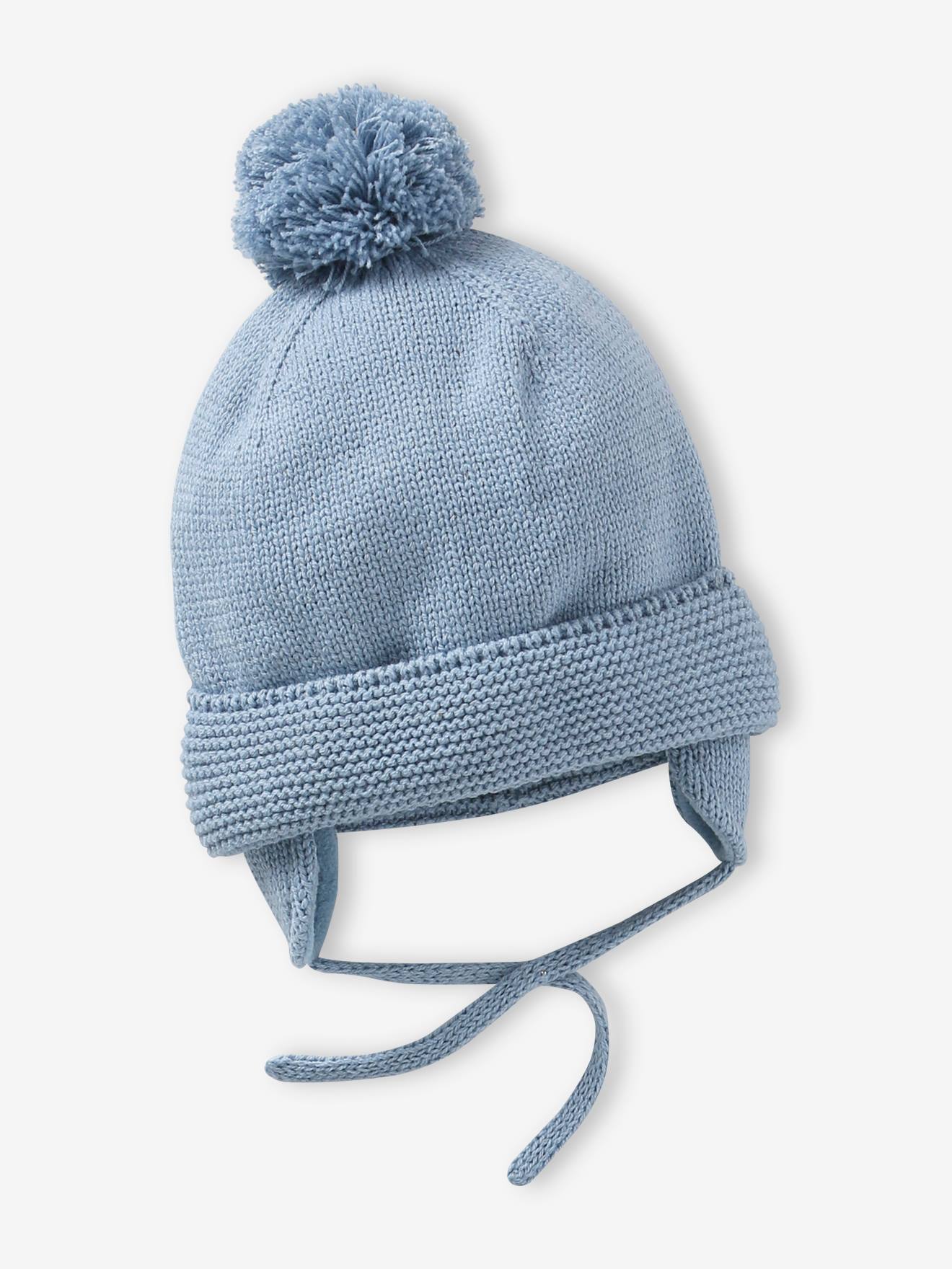 Vertbaudet Jungen Baby-Set: Mütze, Rundschal & Fäustlinge BASICS - graublau