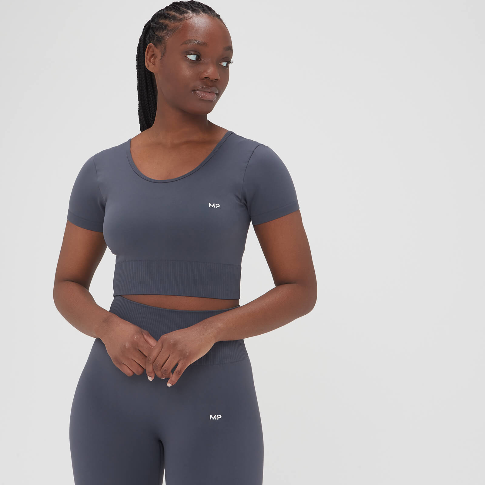 Crop top sans coutures MP Composure pour femmes – Anthracite foncé