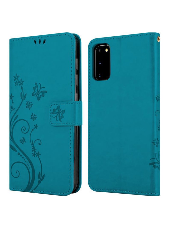 cadorabo Hülle für Samsung Galaxy S20 Blumen Design in FLORAL BLAU günstig kaufen onesize