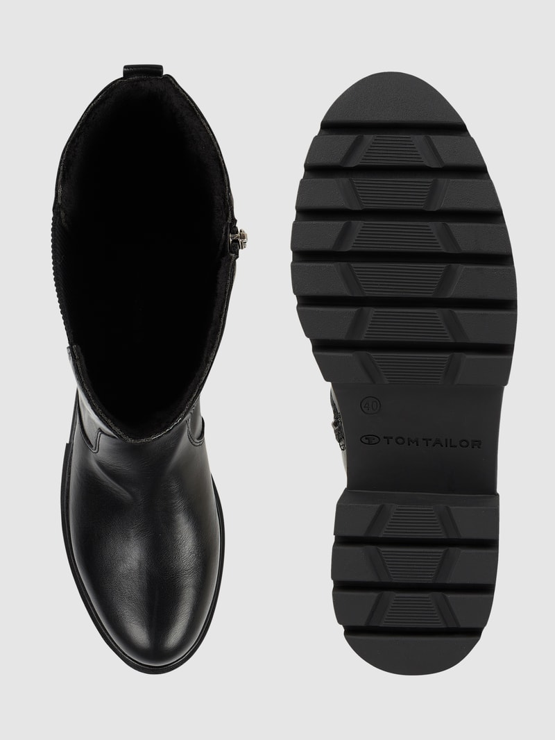 Stiefel in Leder-Optik  in schwarz
