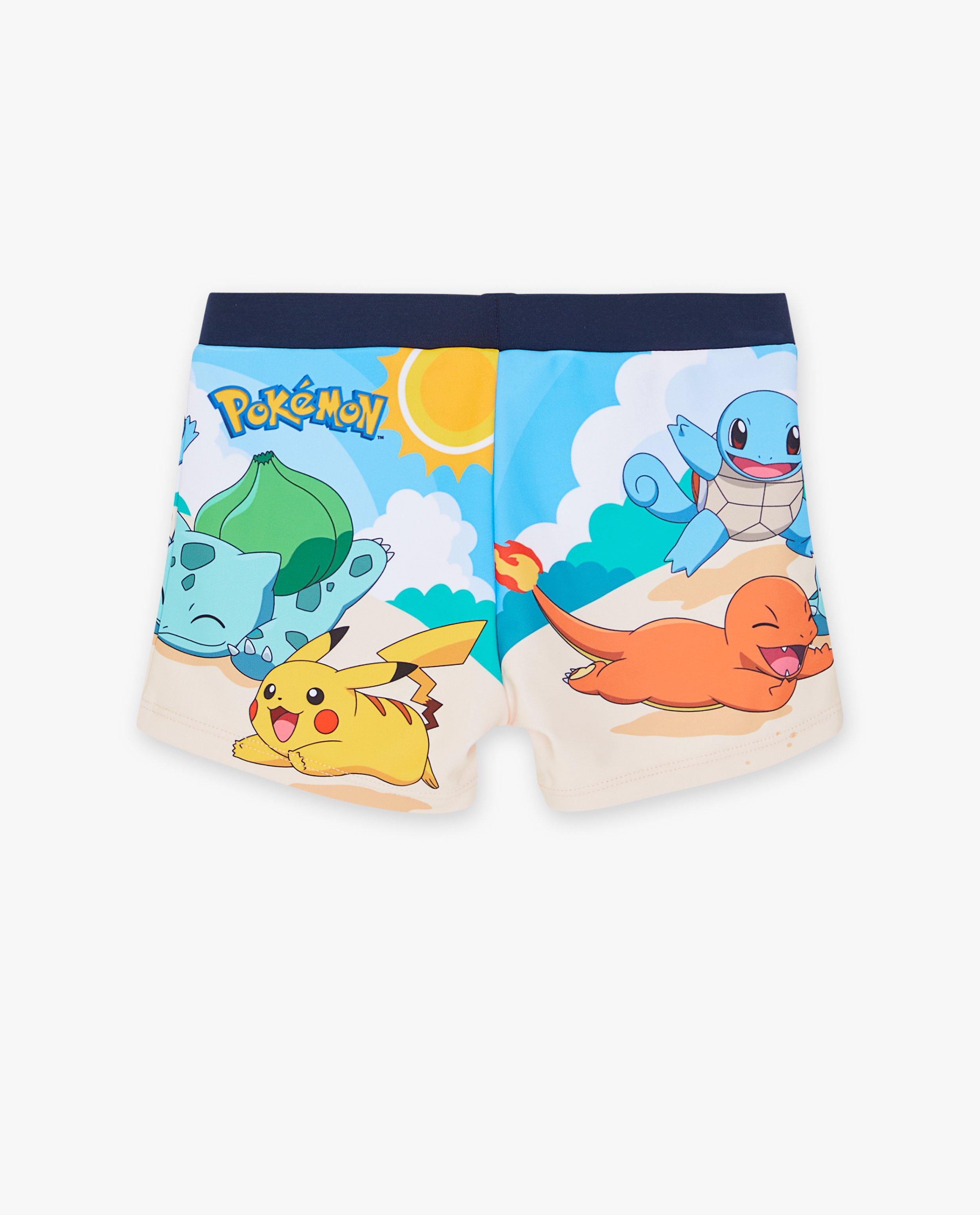 Pokémon úszónadrág Pokémon mintával, élénk sárga színben
