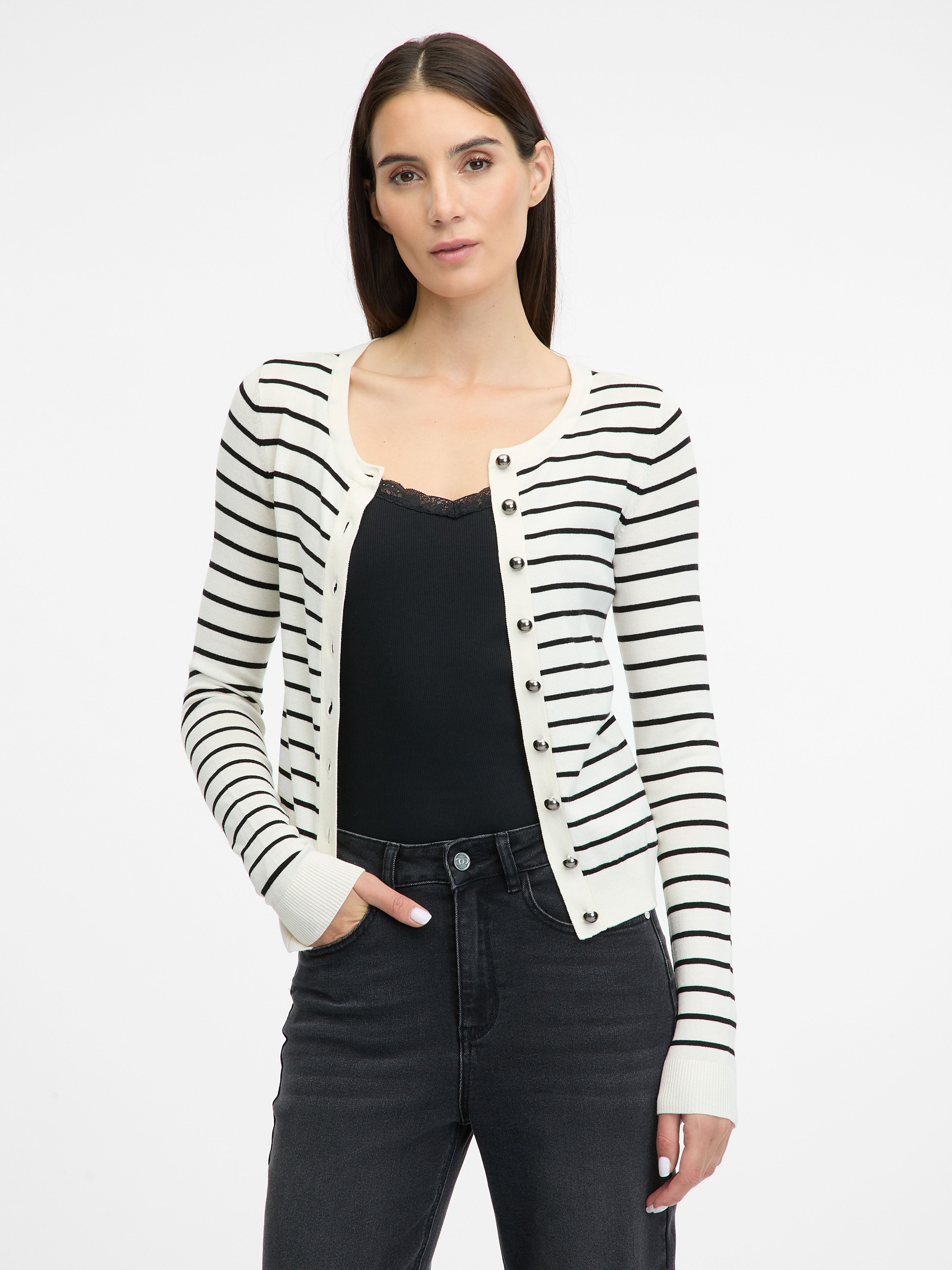 Cremefarbene Damen-Strickjacke ORSAY