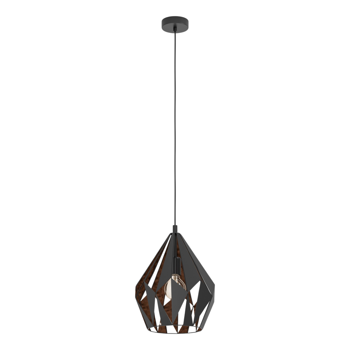 EGLO Pendelleuchte Carlton 1 Schwarz Kupfer