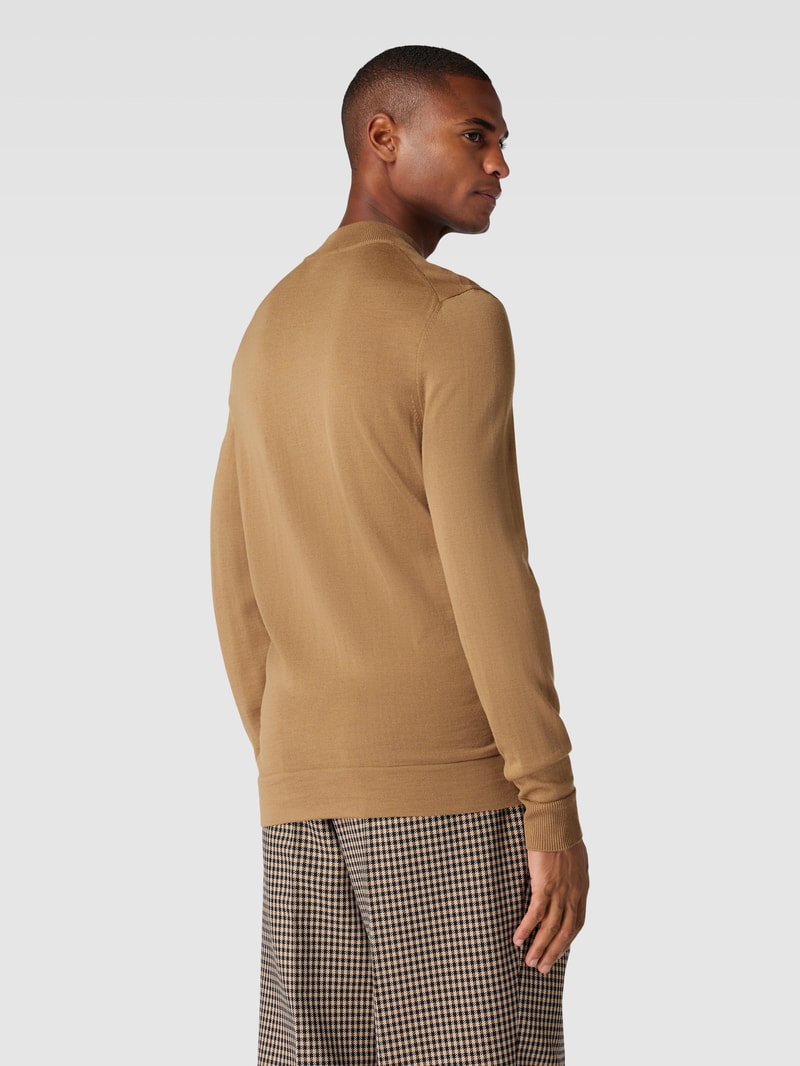 Strickpullover mit Stehkragen Modell 'Marek' in beige