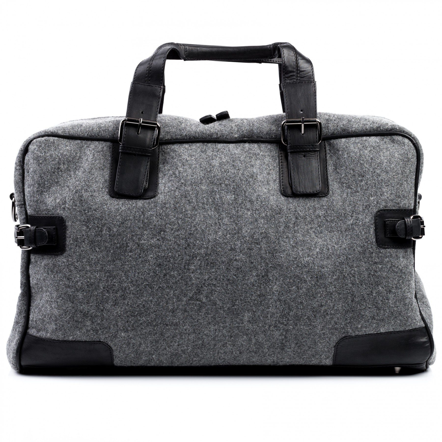 FEYNSINN Reisetasche Leder Weekender Unisex ROBERTO, Echtleder Reisegepäck für Damen & Herren, Sporttasche XL schwarz-grau