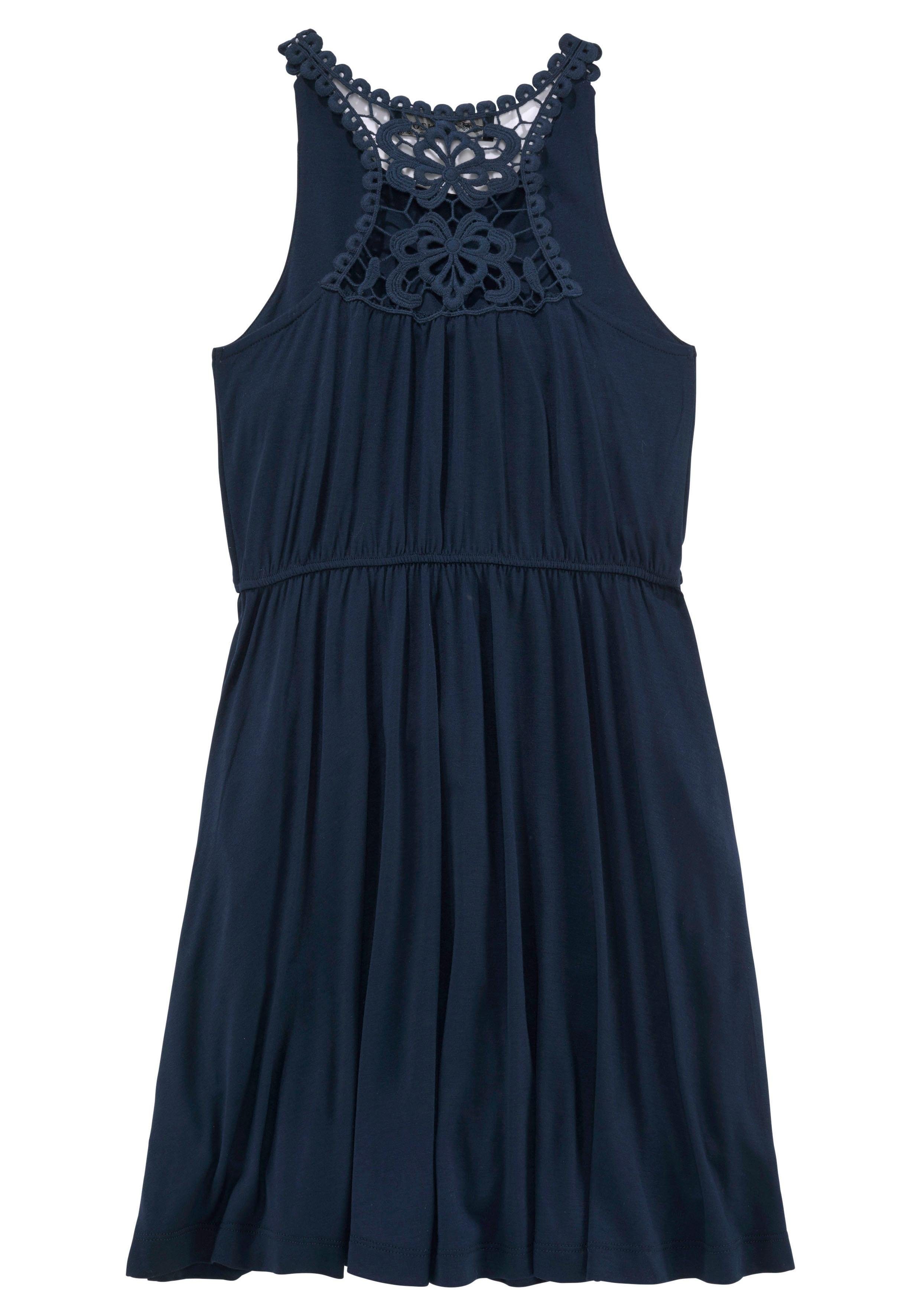 KIDSWORLD Jerseykleid für Mädchen mit Spitzeneinsatz
