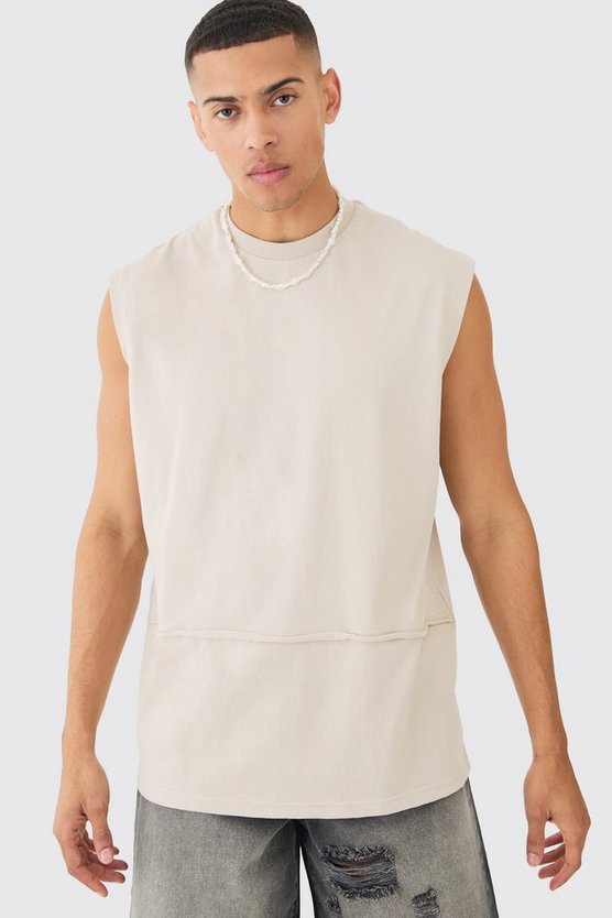Oversize Tanktop mit rohem Detail