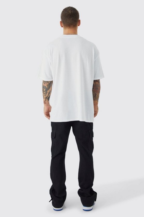 Slim-Fit Cargo-Hose mit Farbspritzern und Druckknöpfen