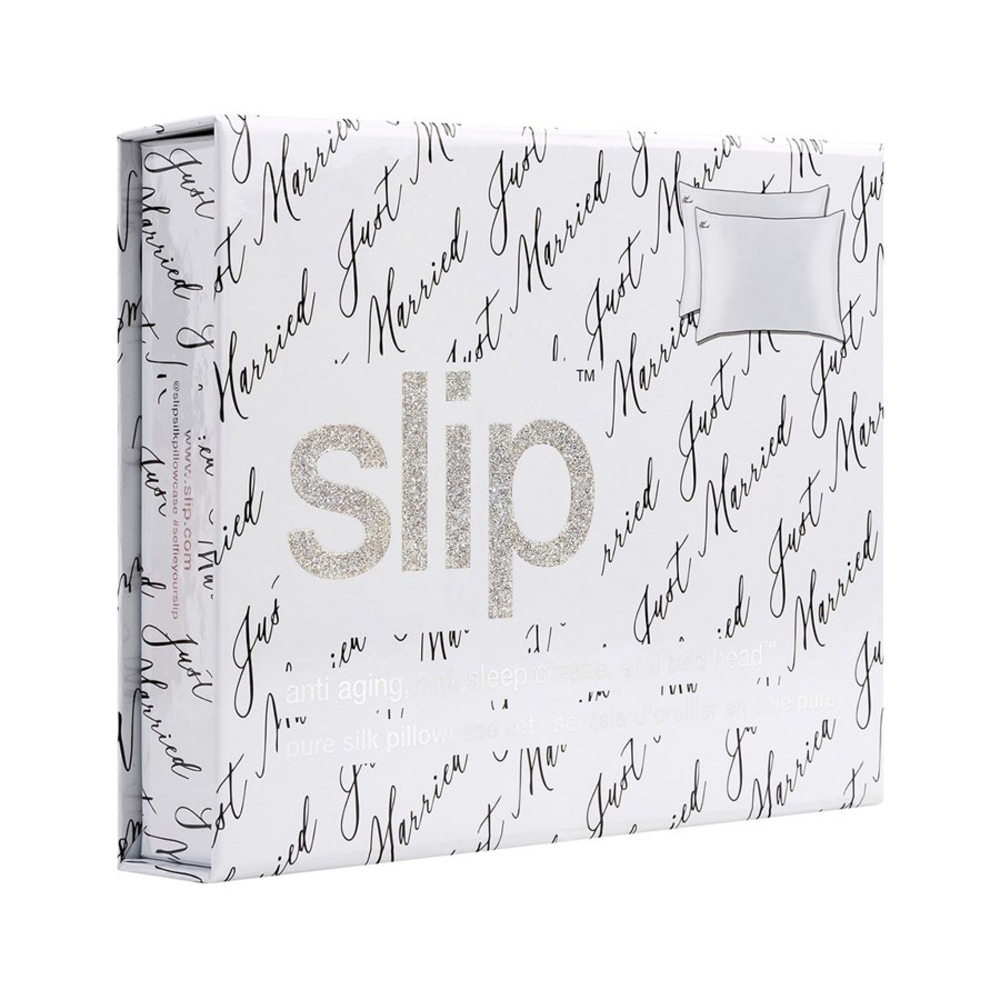 Slip Set Pure Silk Pillowcase Just Married Housse de coussin