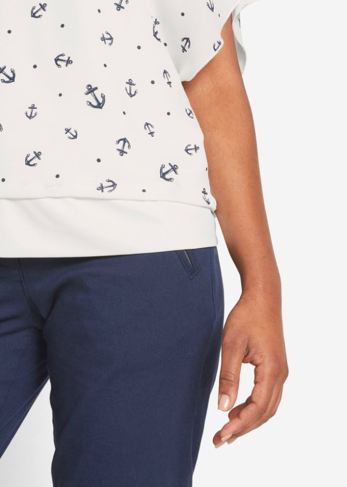 Georgette-Bluse, kurzarm