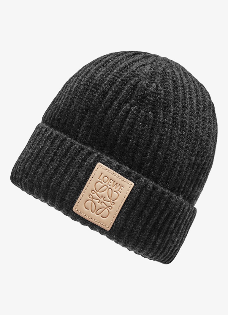 Berretto in cashmere a coste LOEWE con logo