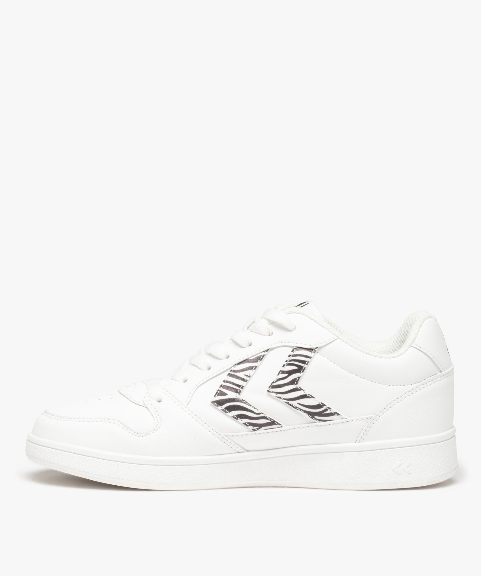 Baskets femme à lacets et à bande contrastante - Hummel blanc | GEMO