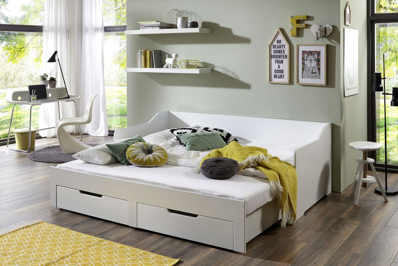Relita Funktionsbett Anna 90x 200 auf 180 x 200 cm Liegefläche ausziehbar u. 2 Schubladen