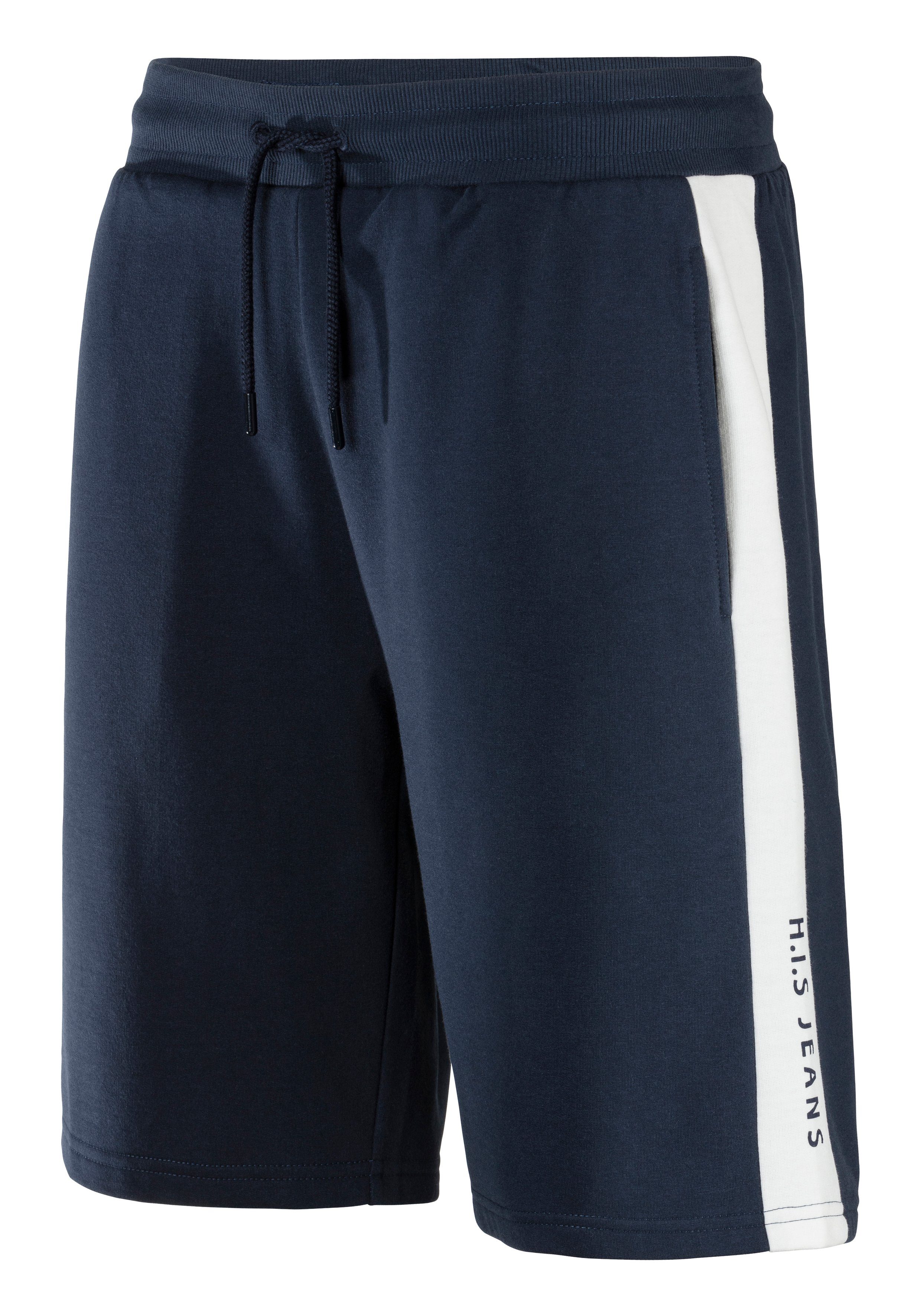 H.I.S Sweatshorts seitlicher Streifen mit Logodruck