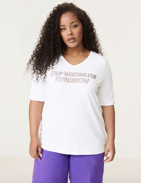 T-Shirt mit verziertem Letterprint
