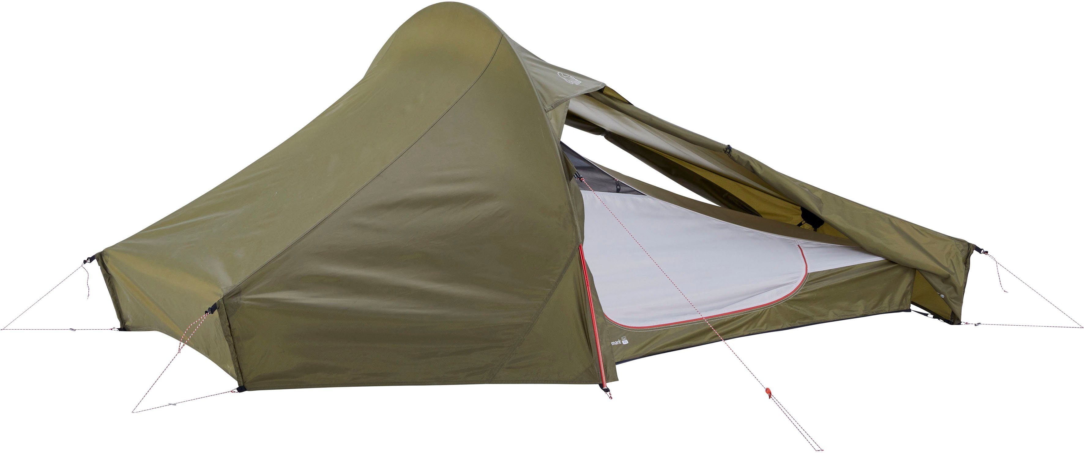 Nordisk Tunnelzelt Telemark 2.2 PU Tent Dark Olive, Personen: 2 (Packung, 1 tlg)