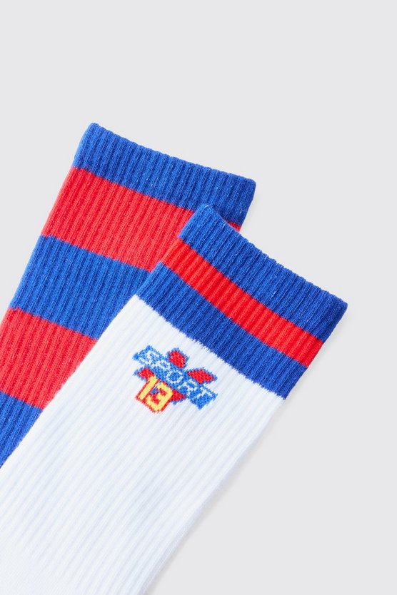 2er-Pack Sport-Socken mit Streifen