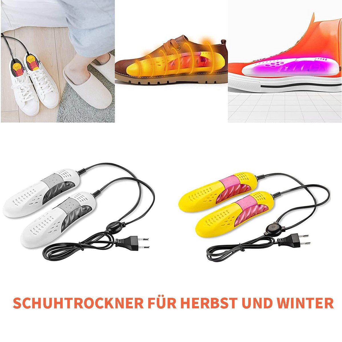 Yoyaxi Schuhtrockner Elektrischer Schuhheizer, Wärmetrockner mit UV-Licht, Wärmer, schnell trocknend für Regen