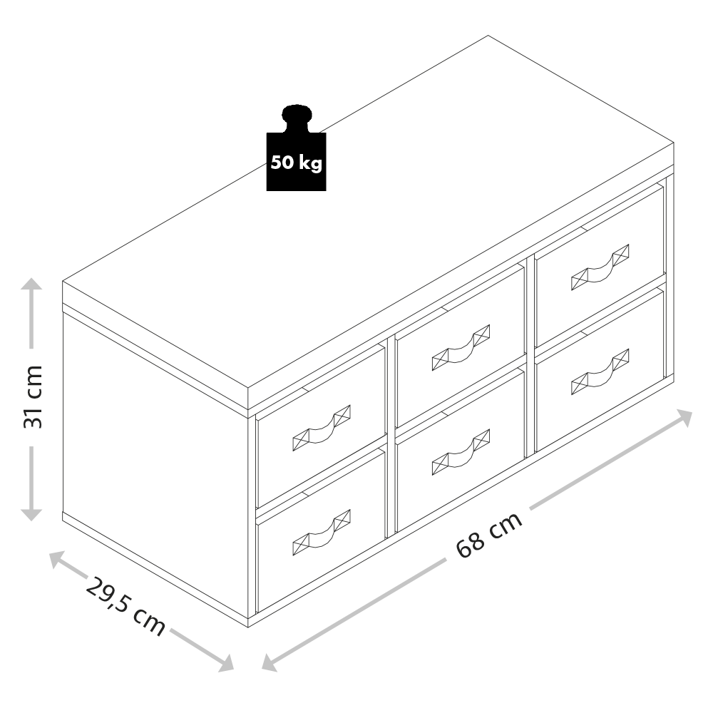Kesper Kinder-Sitzbank mit Sitzkissen & Aufbewahrungsboxen, weiß