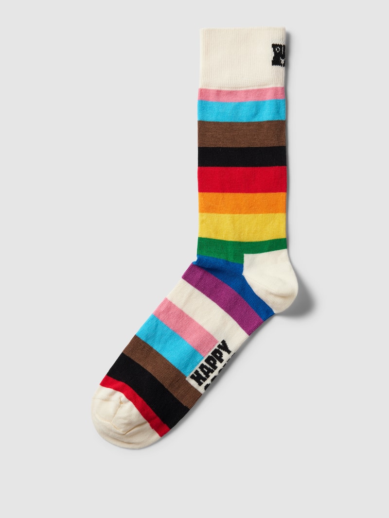 Socken mit Kontraststreifen Modell 'Pride Stripe' in offwhite