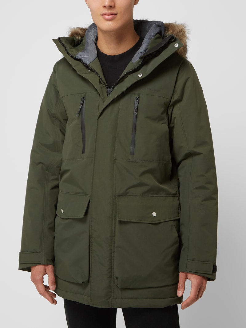 Parka mit Kapuze Modell 'Frederik' - wasserdicht in olivgrün
