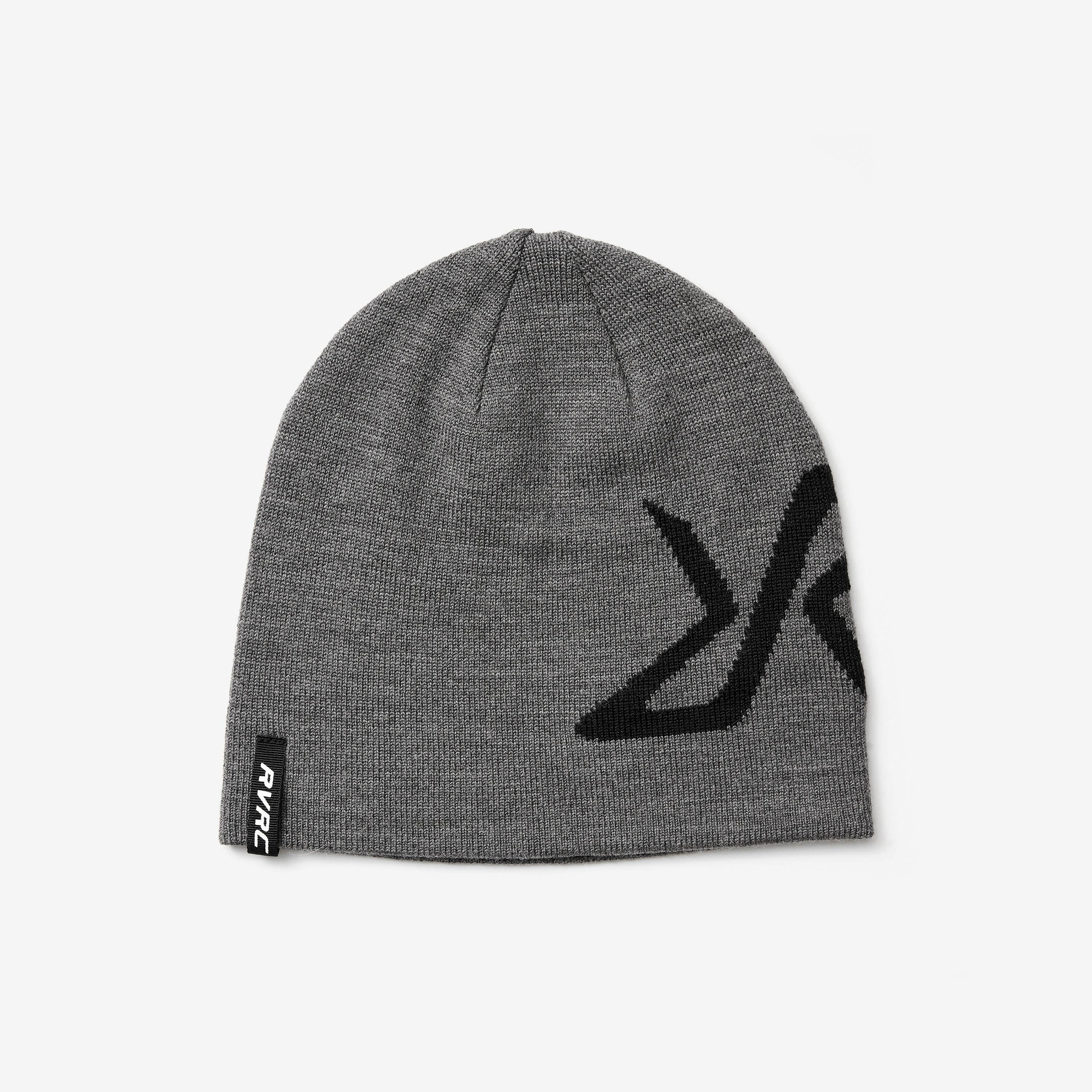 Merino Knitted Logo Beanie Grey melange