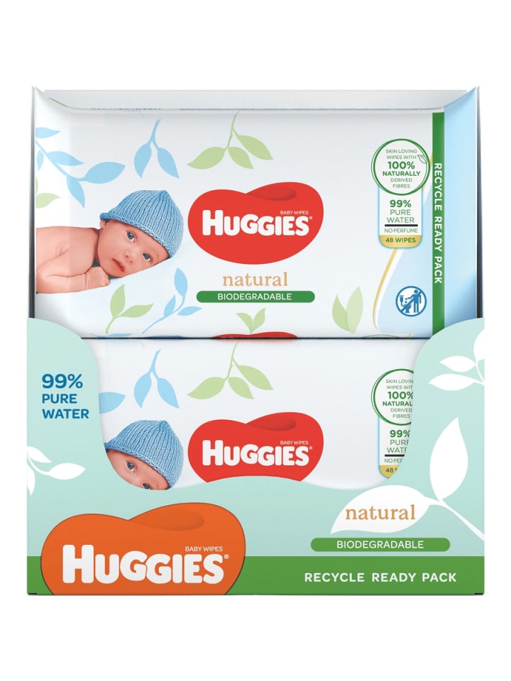 HUGGIES Feuchttücher Baby Wipes Babytücher Natural Sensitive 12 x 48 Tücher günstig kaufen onesize