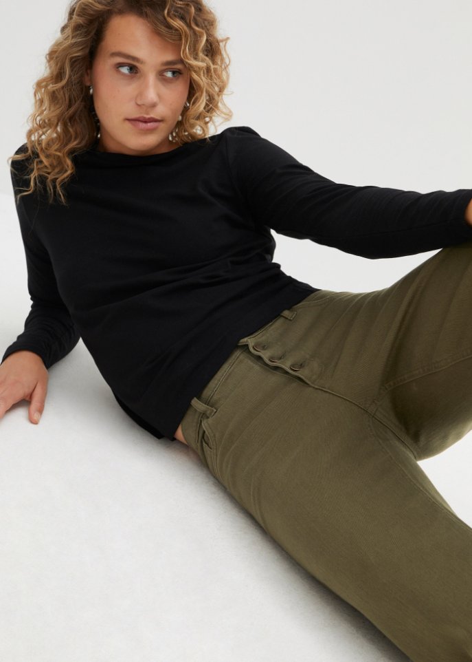 Stretch-Jeans Culotte, knöchelfrei