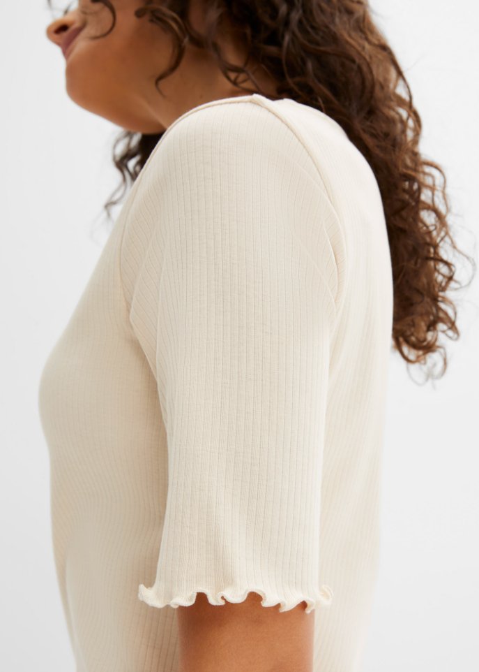 Ripp-Kleid mit Knopfleiste
